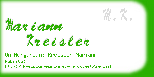 mariann kreisler business card